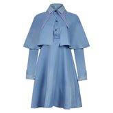 Beauxbatons Academy of Magic Female Blue School Uniform Dress Outfit Cosplay Costume